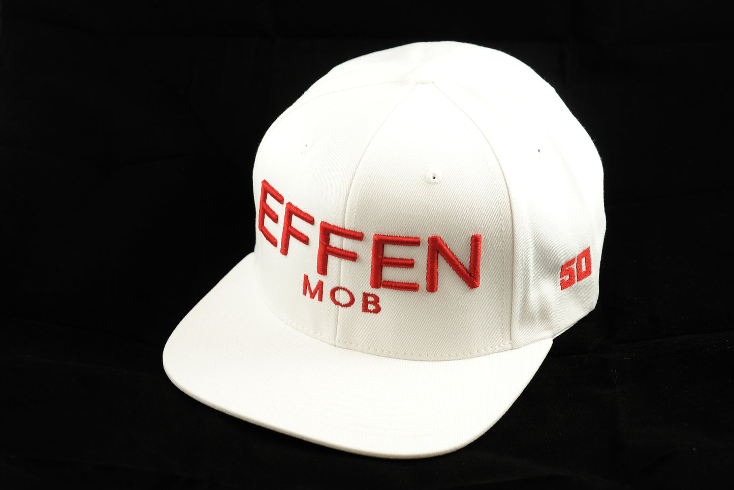 WHITE EMOB COTTON TWILL SNAPBACK